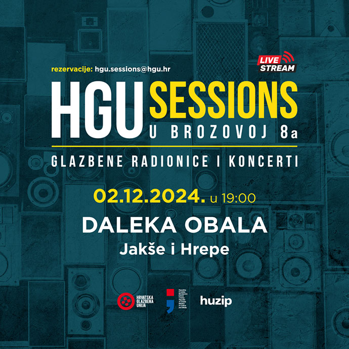 HGU Sessions u Brozovoj 8a, 2.12.2024. live stream: Daleka obala Jakše i Hrepe