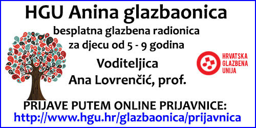 HGU Anina glazbaonica - prijave za nove polaznike, rok do 20.1.2019.